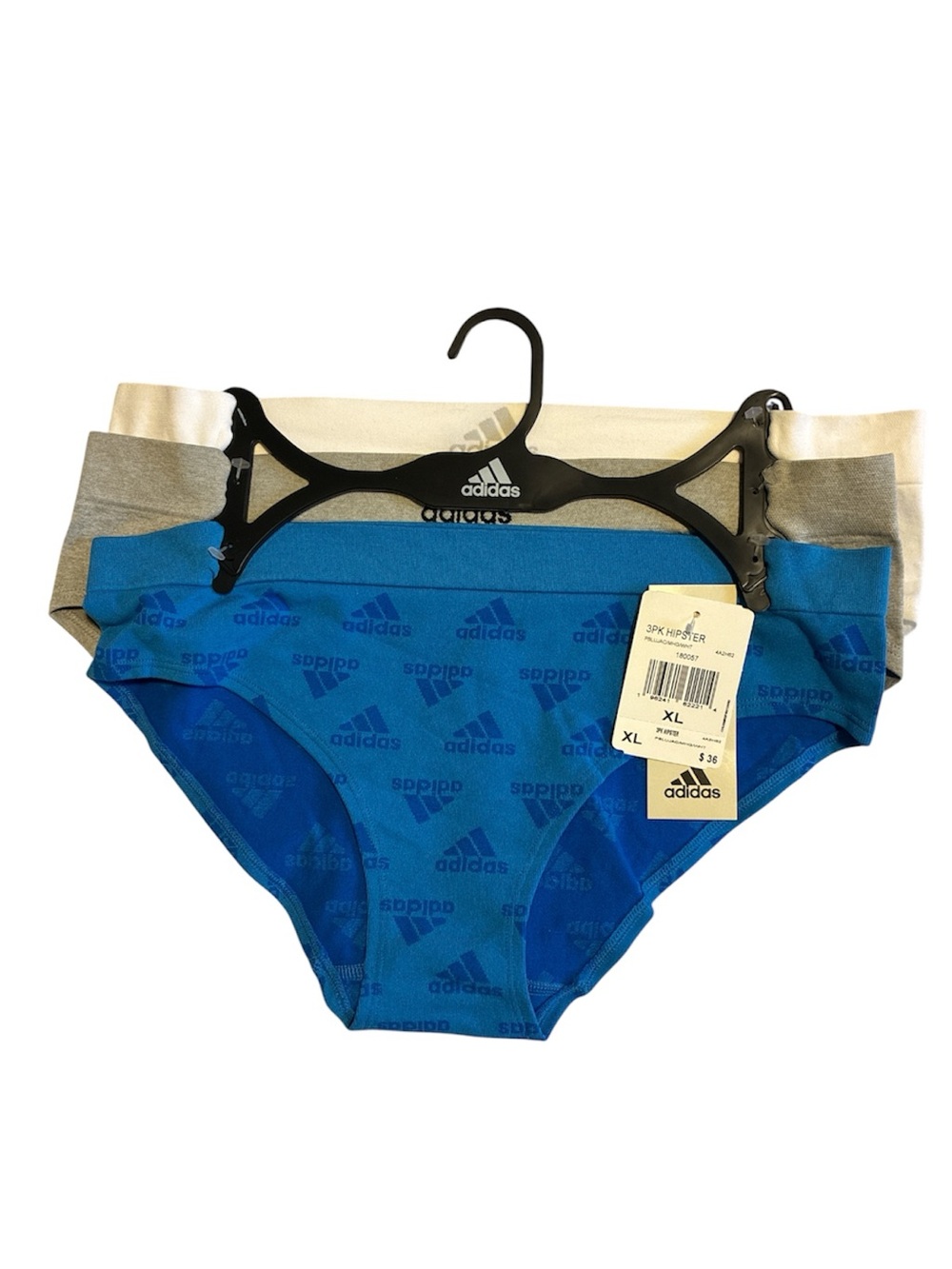 adidas Women's Seamless Hipster Underwear 3 Pack, Pulse Blue White, X-Large